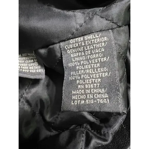 Vintage St. John’s Bay Men’s Genuine Black‎ Leather Motorcycle Jacket - XL